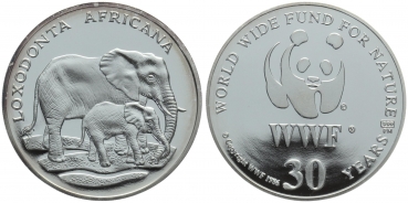 WWF Feinsilbermedaille "Afikanischer Elefant"